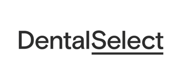 DentalSelect logo with underlined text on white background